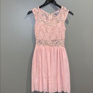Pink Lace Formal Dress